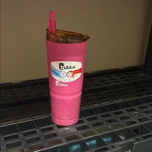Pink Insulated Tumbler with Straw